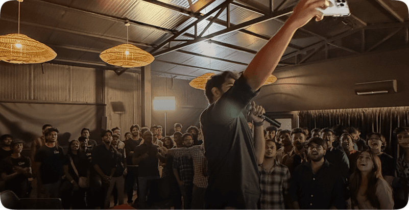 Offline meetup with a full crowd