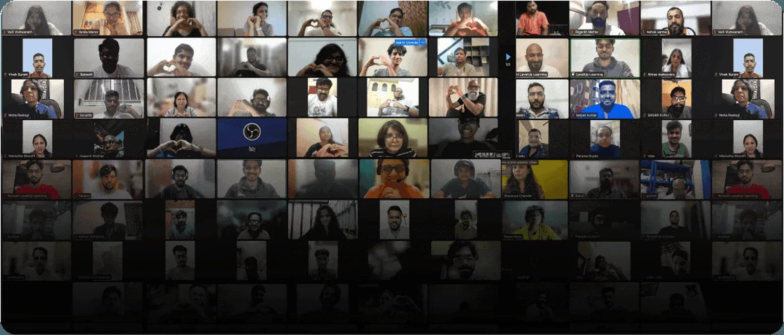 A live LevelUp community session with hundreds of participants
