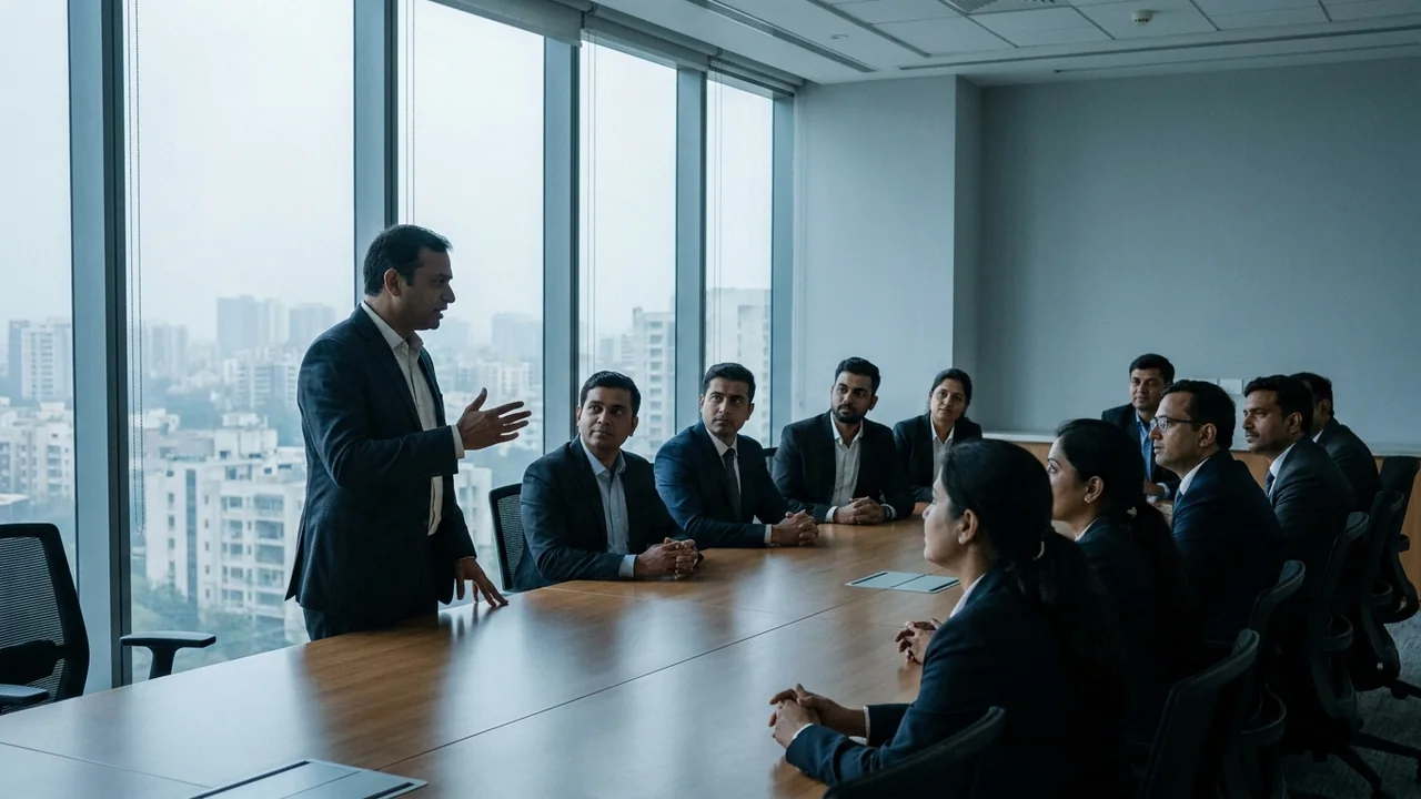 A boardroom meeting in progress